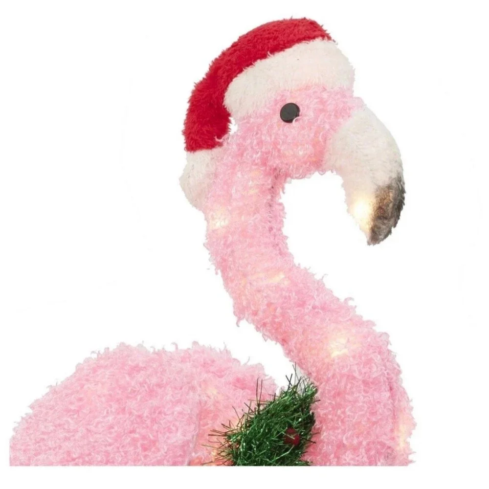 Holiday Light-Up Plush Flamingo 32